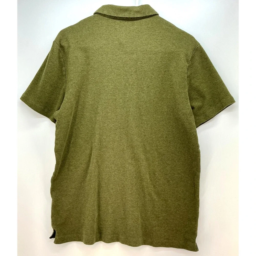 Banana Republic Olive Green Cotton Polo Shirt Sz L Preppy Minimalist